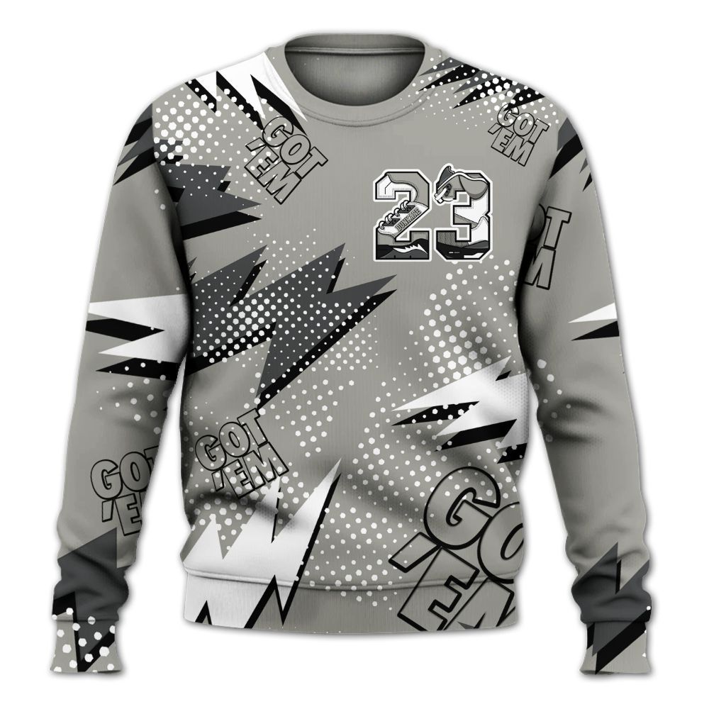 Sweatshirt To Match High Satin Shadow 1s - Custom Name Number 23 5s All Over Print