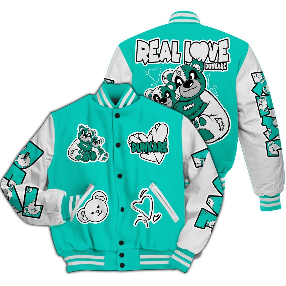 Varsity Jacket To Match Dunk Low Clear Jade - Sincere Fondness Bear All Over Print