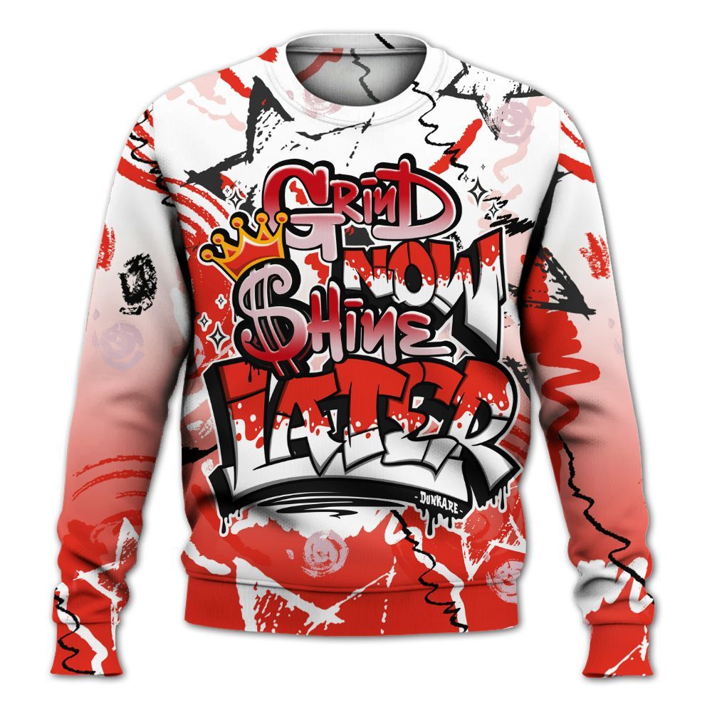 Sweatshirt To Match Air Force 1 Low GS Valentine's Day - Grind Shine Later Drip All Over Print