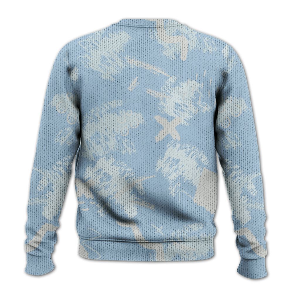 Knitted Sweater To Match Forget Me Not 4s - Hustle Grind Pray Retro