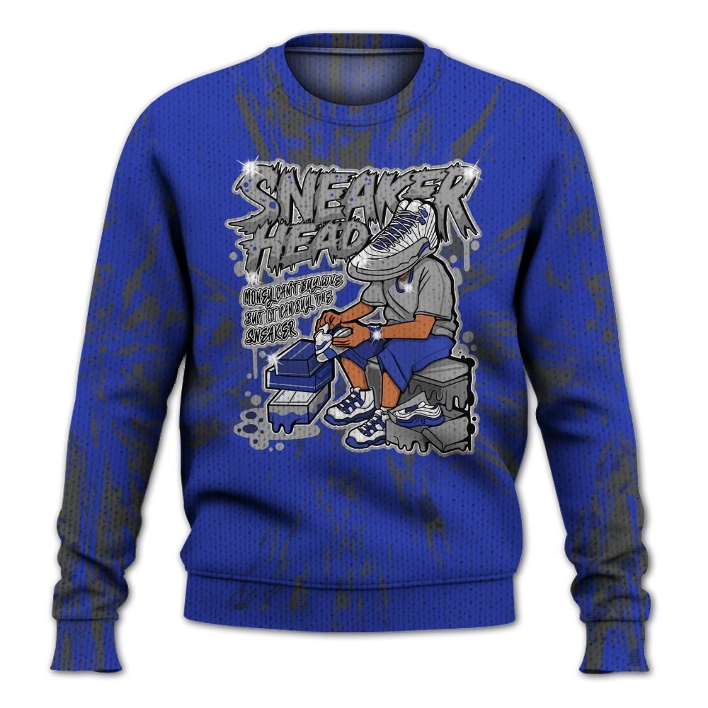 Knitted Sweater To Match Air Max Plus Black Racer Blue - Sneakers Headache Graphic Luxury