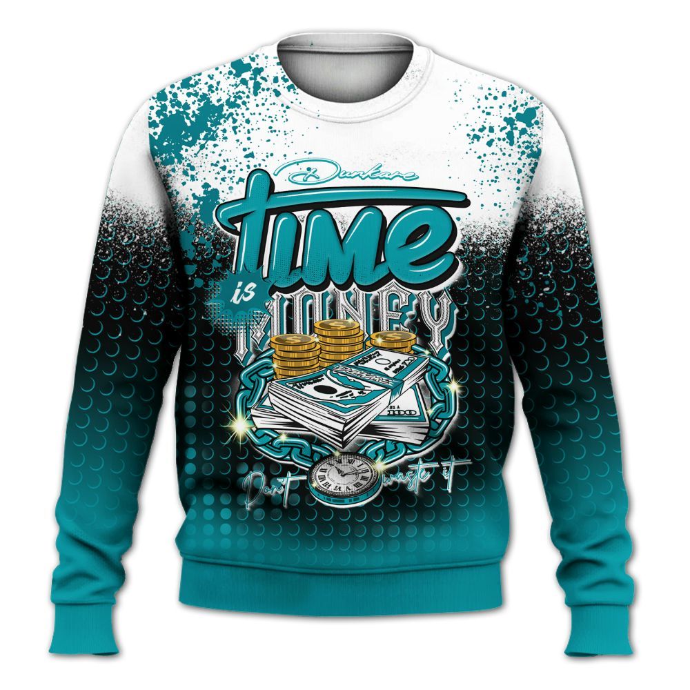 Sweatshirt To Match Air Griffey Max Aquamarine 1s - Halftone Time Is Money All Over Print