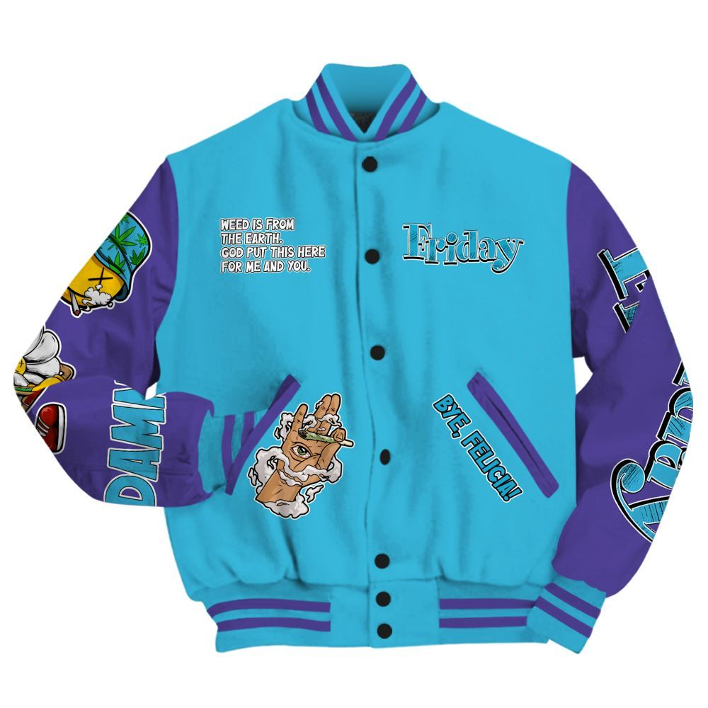 Varsity Jacket To Match Retro Aqua 6s - Friday Sneaker Stress Style All Over Print