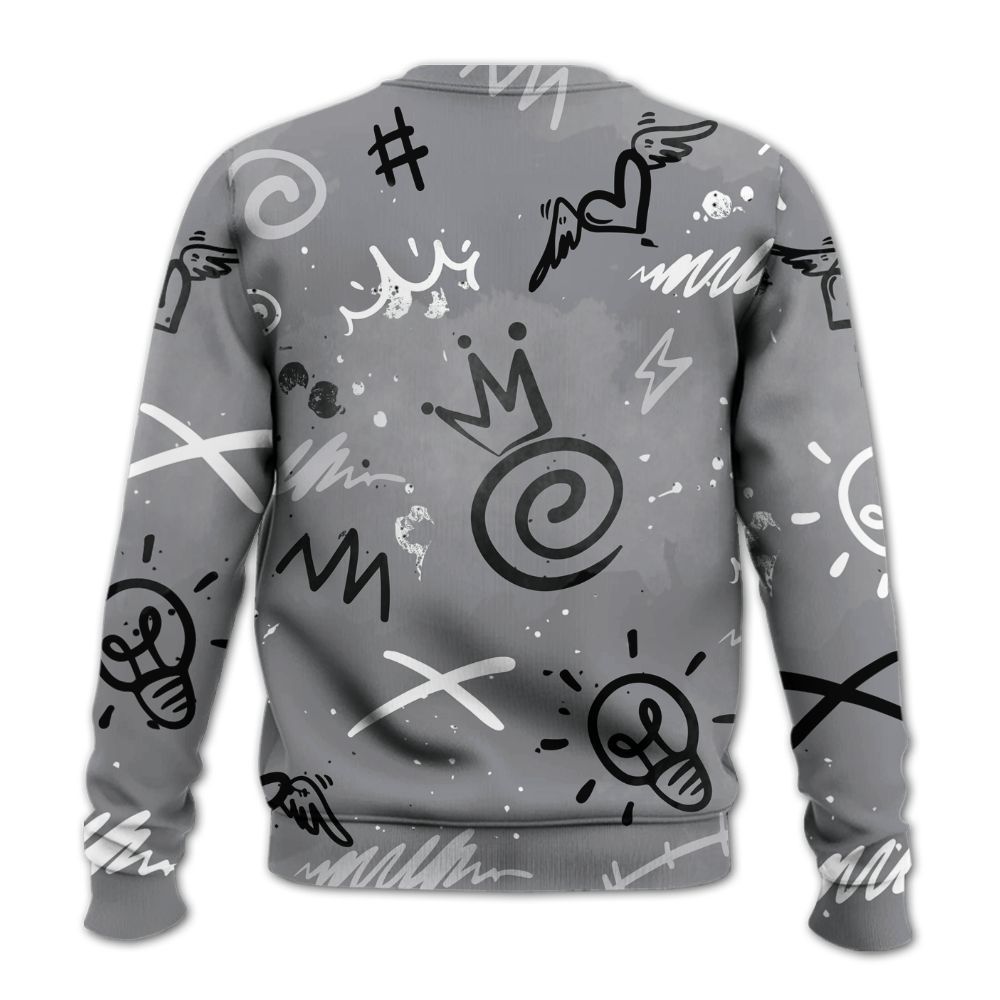 Sweatshirt To Match Retro Wolf Grey 5s - Drip Been Di2ferent All Over Print