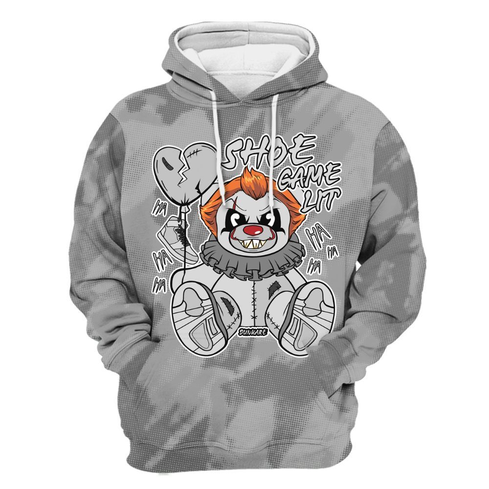 Hoodie To Match Black Wolf Grey 12s - Shoe Game Bear Abstract Halftone All Over Print