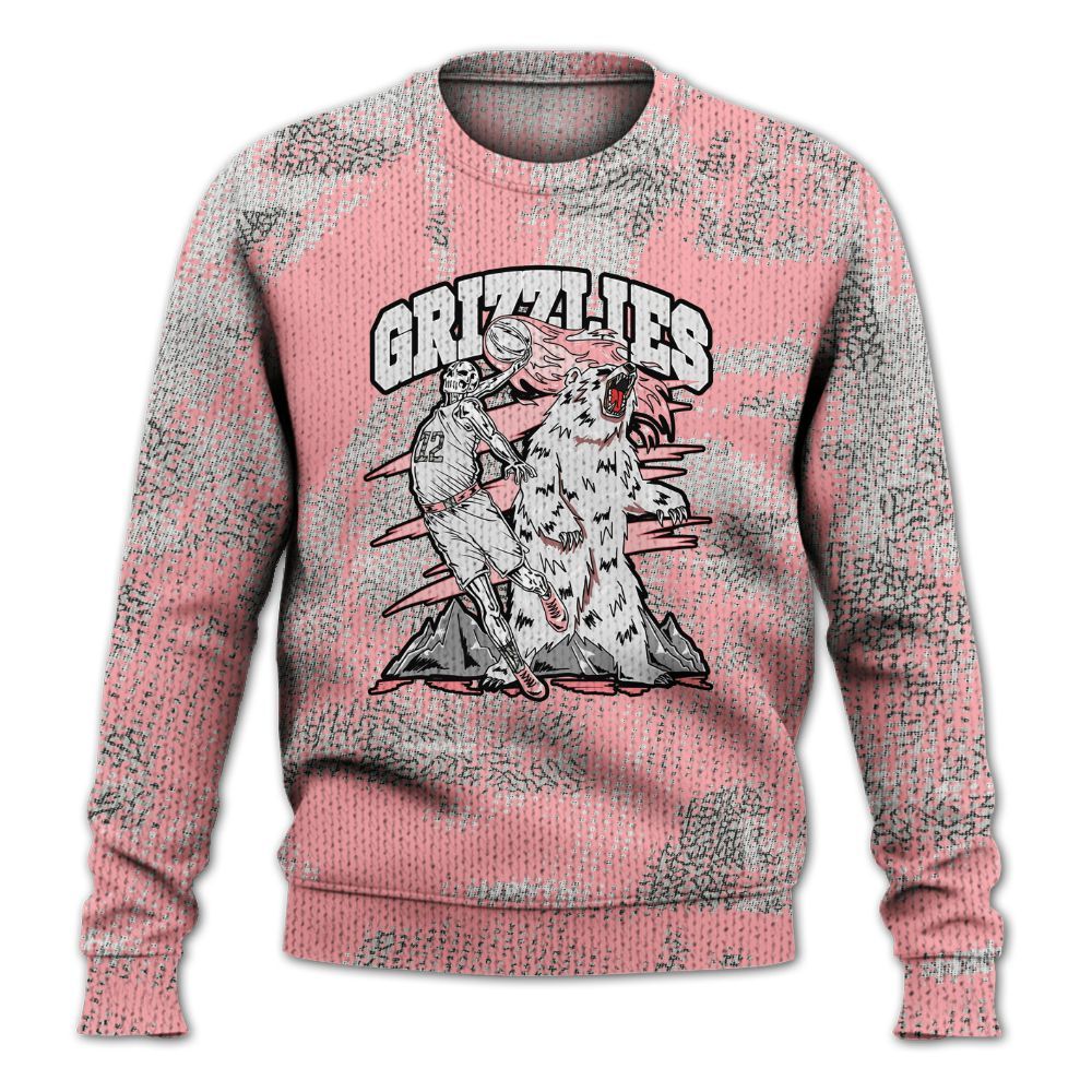 Knitted Sweater To Match Retro Wings 3s - Grizzly Bear Skeleton Brown Sugar