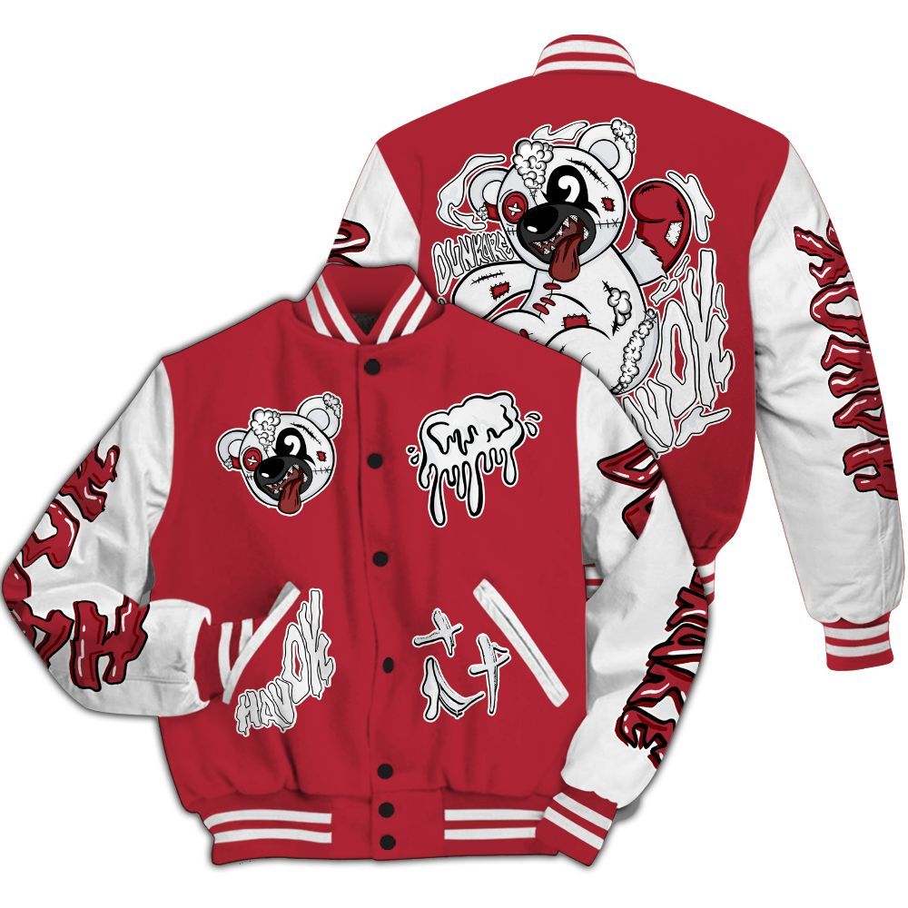 Varsity Jacket To Match Black Toe 14s - Havok Bear All Over Print