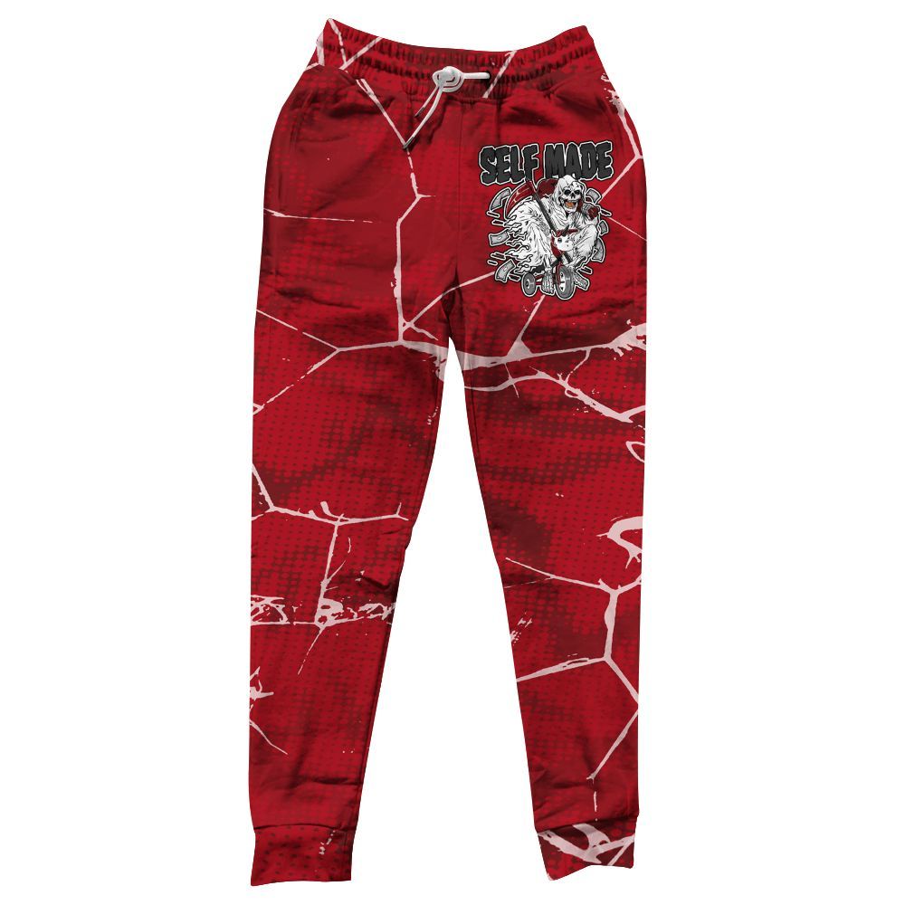Sweatpant To Match Bred Velvet 11s - Self Make Skeleton Crack All Over Print