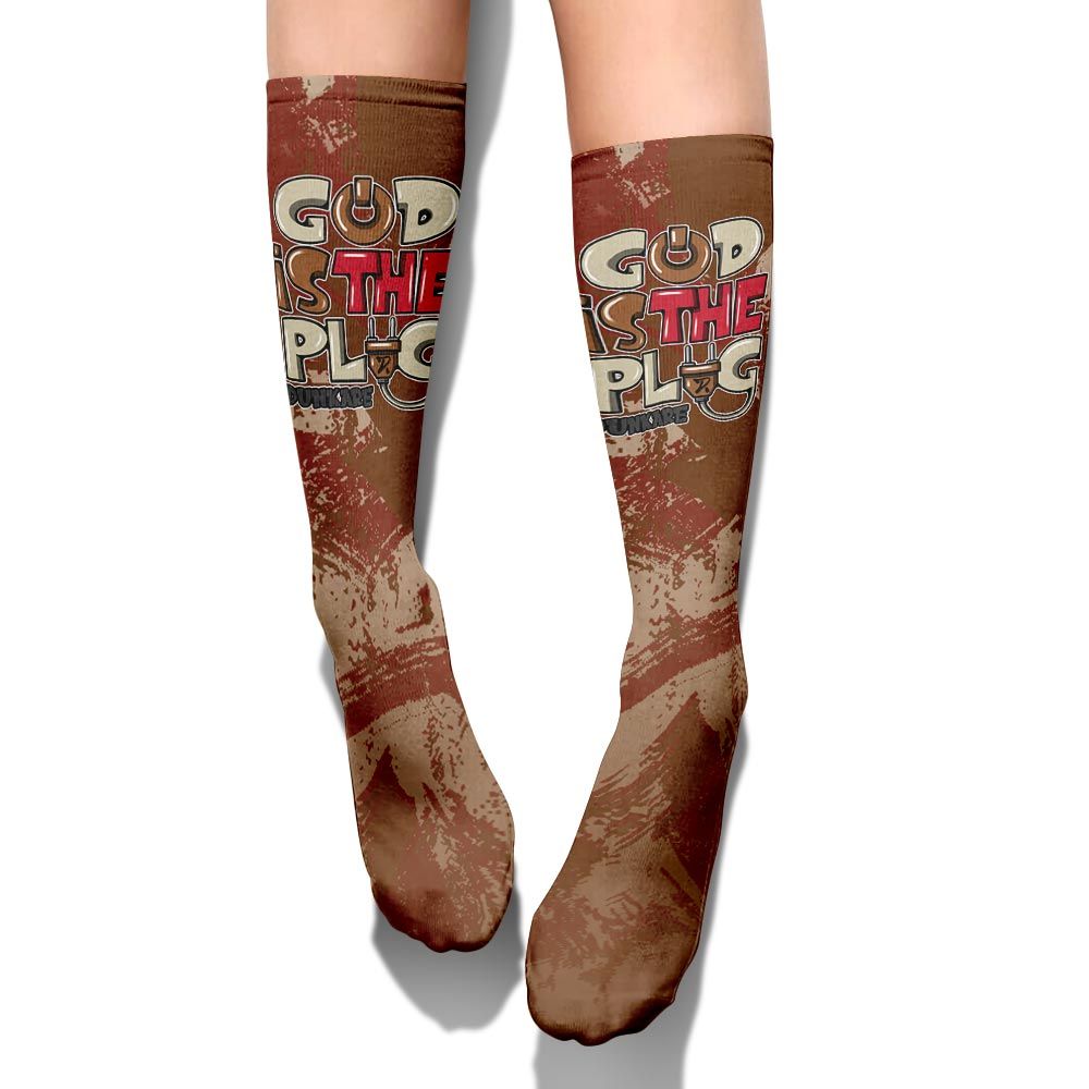 Sock To Match Archaeo Brown 5s - God Is The Power Cord Circle Splash