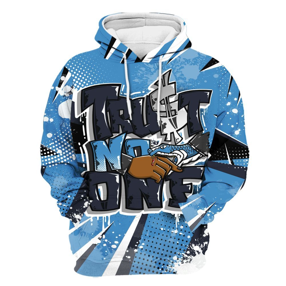 Hoodie To Match Low OG Obsidian 1s - Poly Trust No One Dripping All Over Print