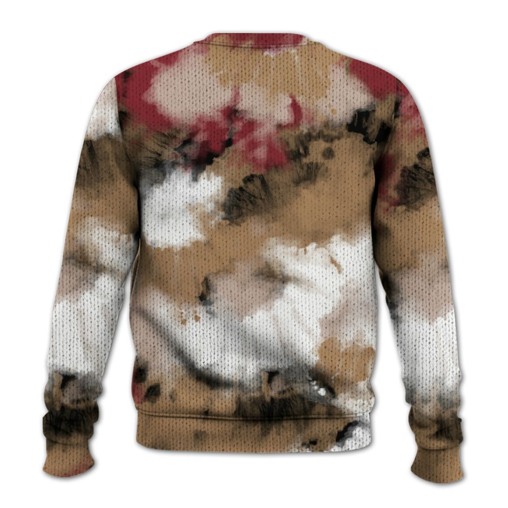 Knitted Sweater To Match Kobe 4 Gold Medal - Tie Dye FK Around Find Out