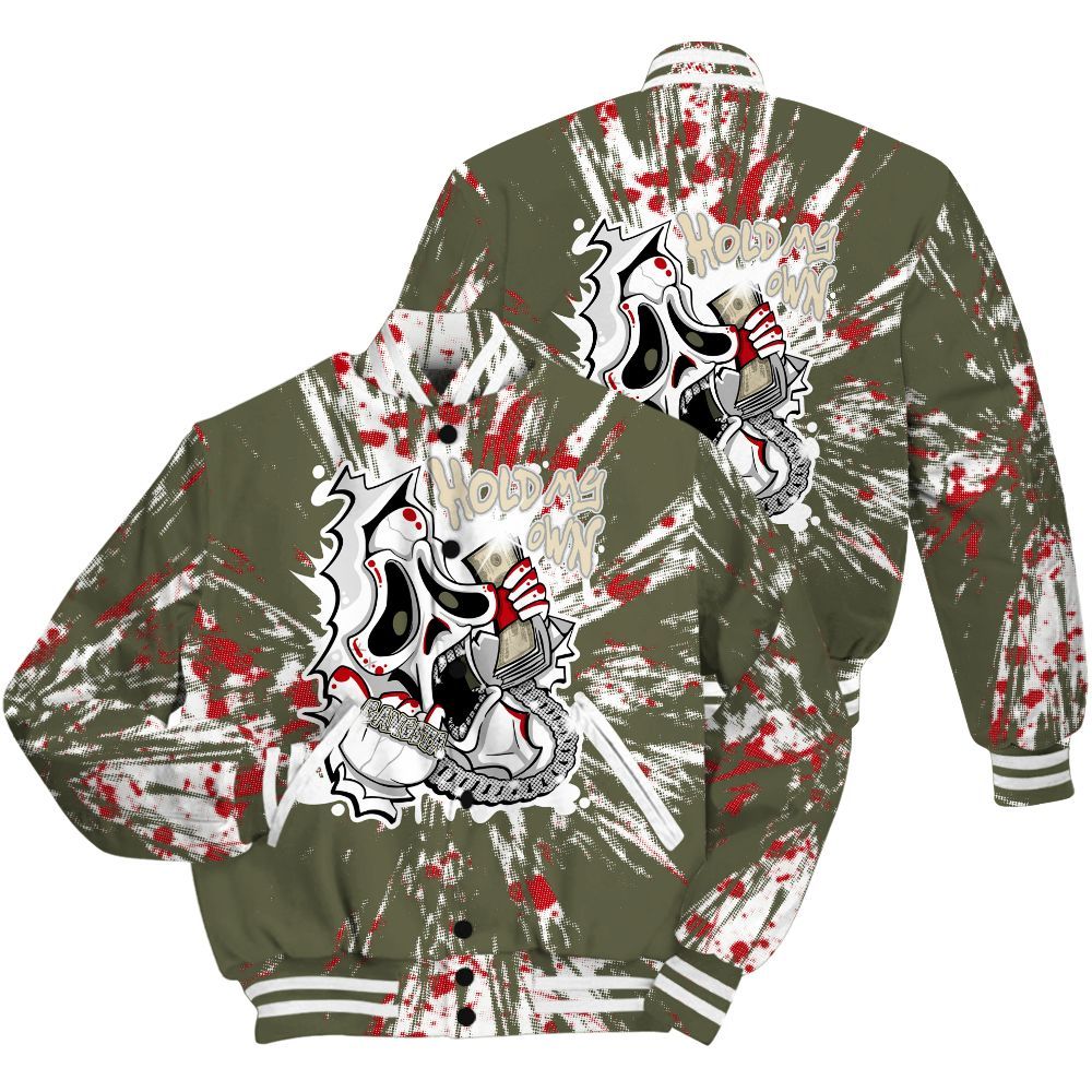 Varsity Jacket To Match Travis Scott Low OG Medium Olive 1s Shirt - Hold My Own Graphic Halloween All Over Print
