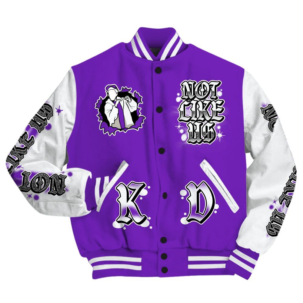 Varsity Jacket To Match Retro Dark Iris 3s - None Like Us Graphic All Over Print