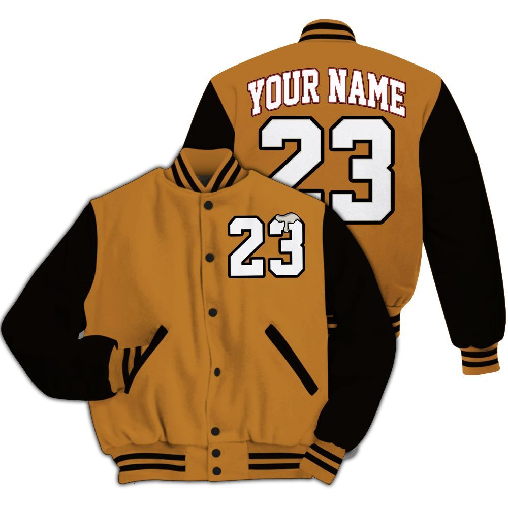 Varsity Jacket To Match Air Max Plus Sunset Swarovski - Custom Name Number 23 Drip All Over Print