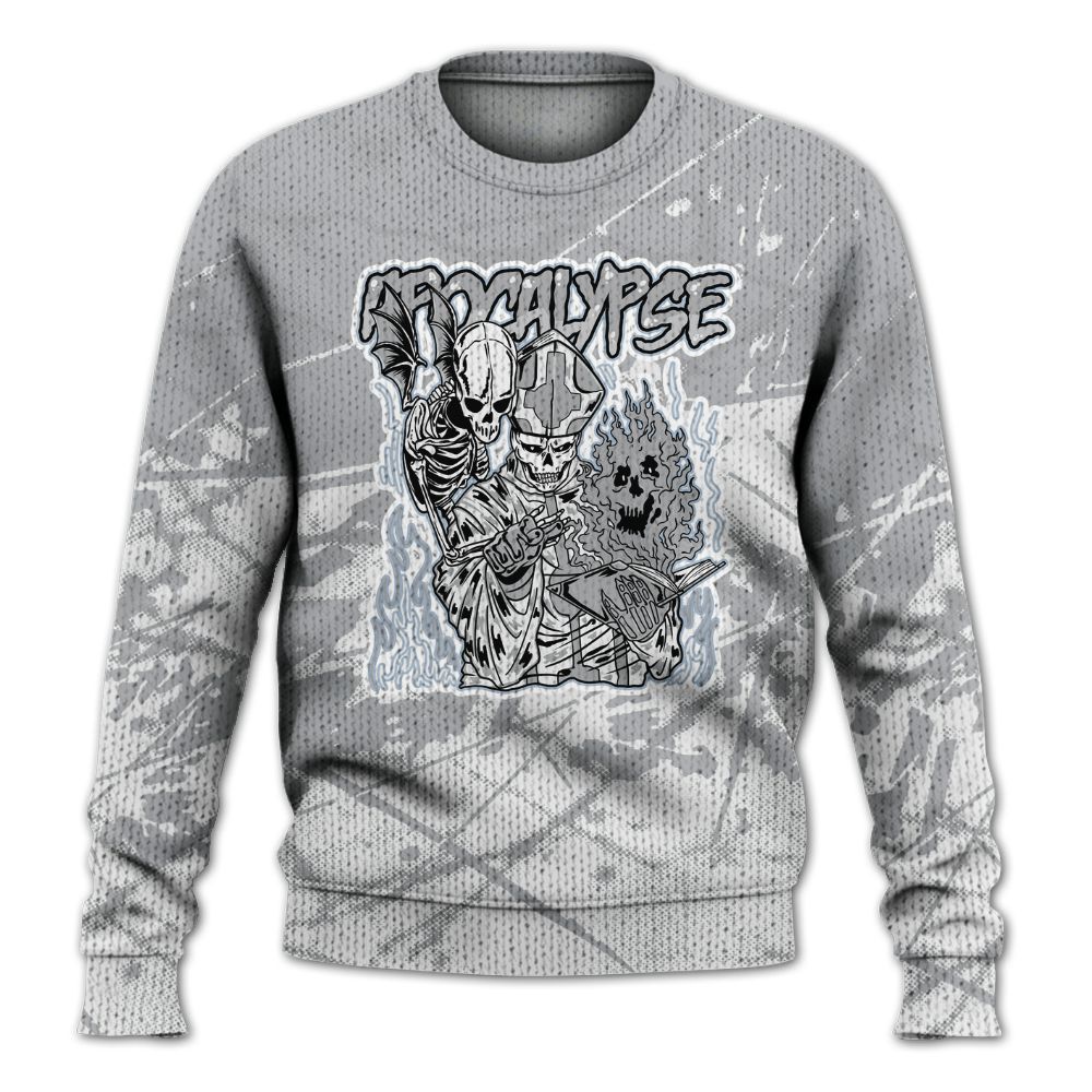 Knitted Sweater To Match Low OG Wolf Grey 1s - Apocalypse Skeleton Profound