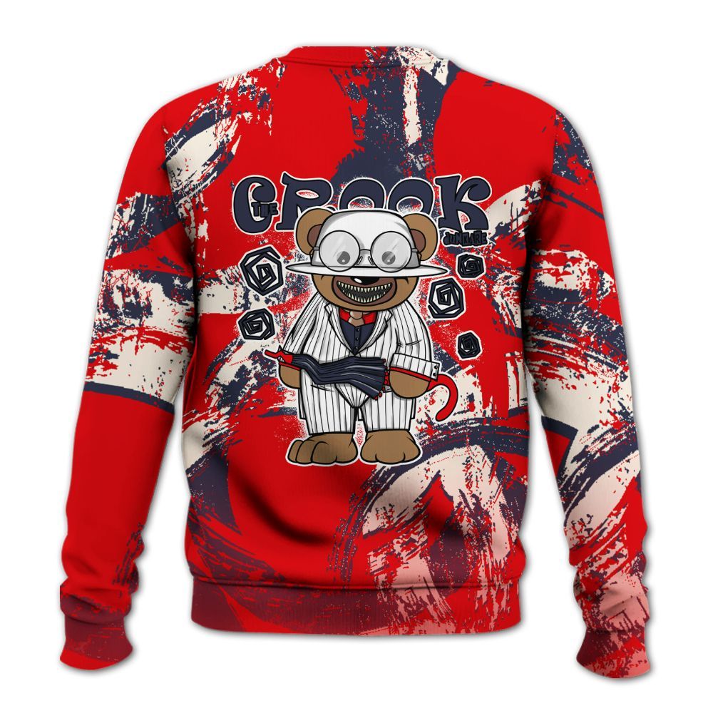 Sweatshirt To Match Low OG Howard University 1s - Swindler Bear Circle Slpash All Over Print