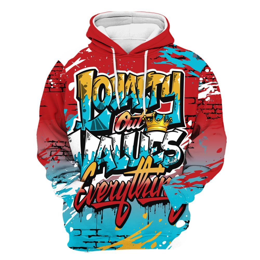 Hoodie To Match Dunk Low Fruity Pebbles - Values Of Loyalty Drip All Over Print