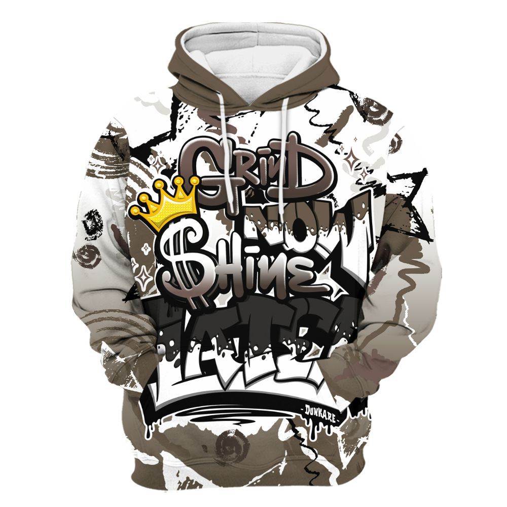 Hoodie To Match AMM Dark Mocha 4s - Grind Shine Later Drip All Over Print