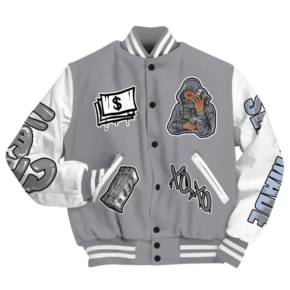 Varsity Jacket To Match Low Cement Grey 11s - Selfmade Unique All Over Print
