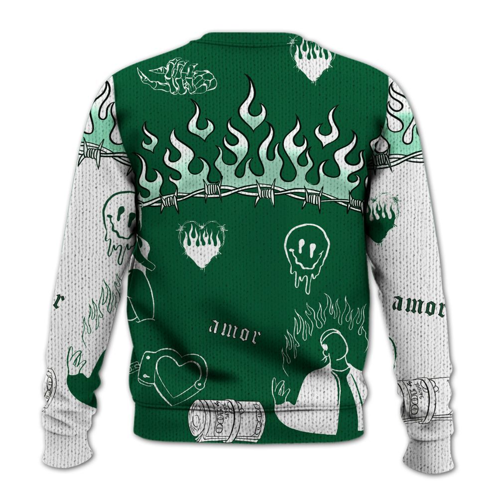 Knitted Sweater To Match High Gorge Green 1s - Snake Trust No One