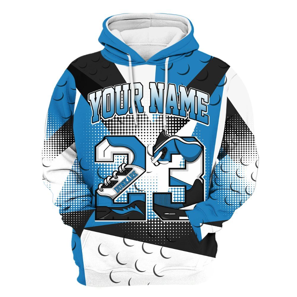 Hoodie To Match Retro University Blue 9s - Poly Custom Name Number 23 5s All Over Print