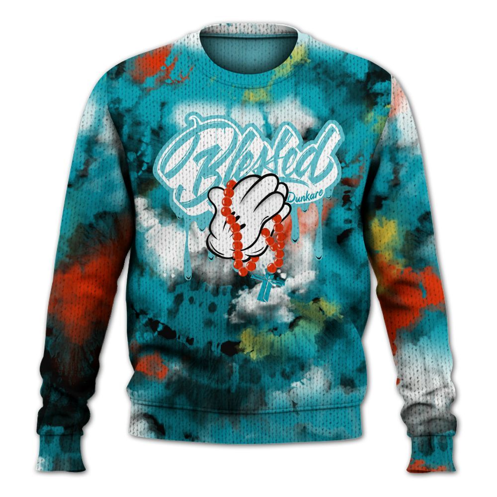 Knitted Sweater To Match Dunk Low KD 17 N7 - God Blessed Tie Dye