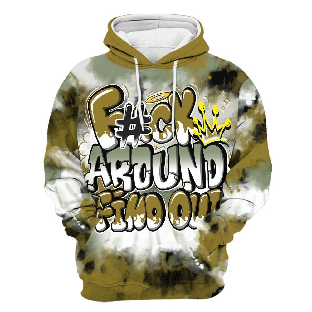 Hoodie To Match Air Flightposite Metallic Gold - Tie Dye FK Around Find Out All Over Print
