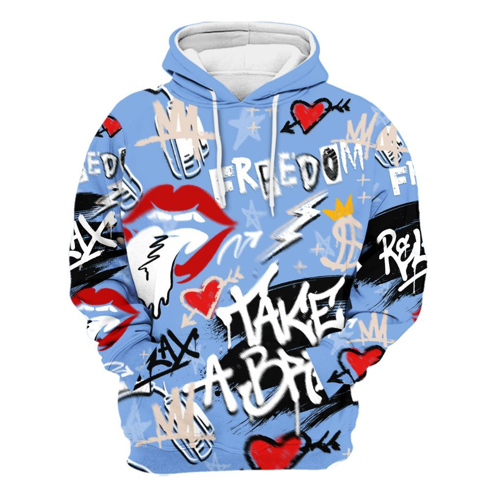 Hoodie To Match Air Max 1 Royal Pulse - Take Break Freedom Graffiti Streetwear All Over Print