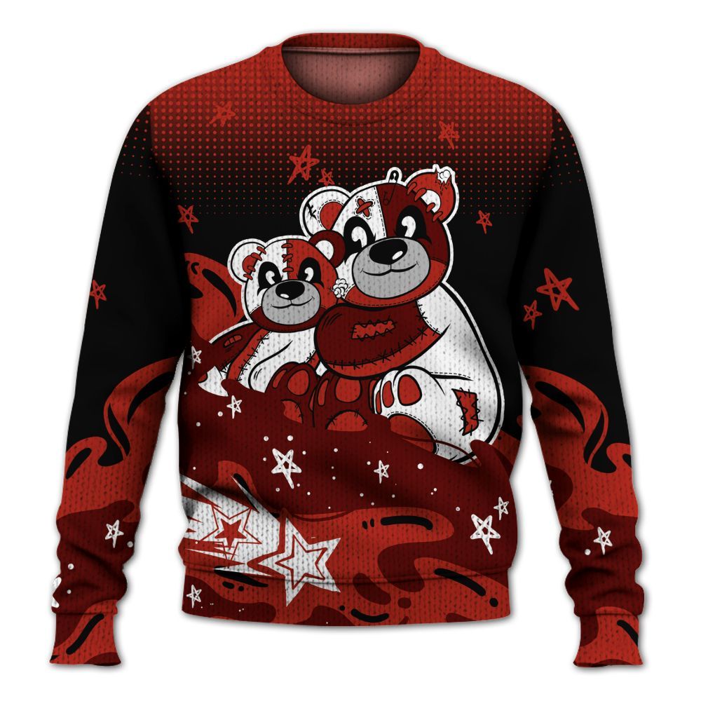 Knitted Sweater To Match SP Firewood Orange 4s - Sincere Fondness Bear Stars