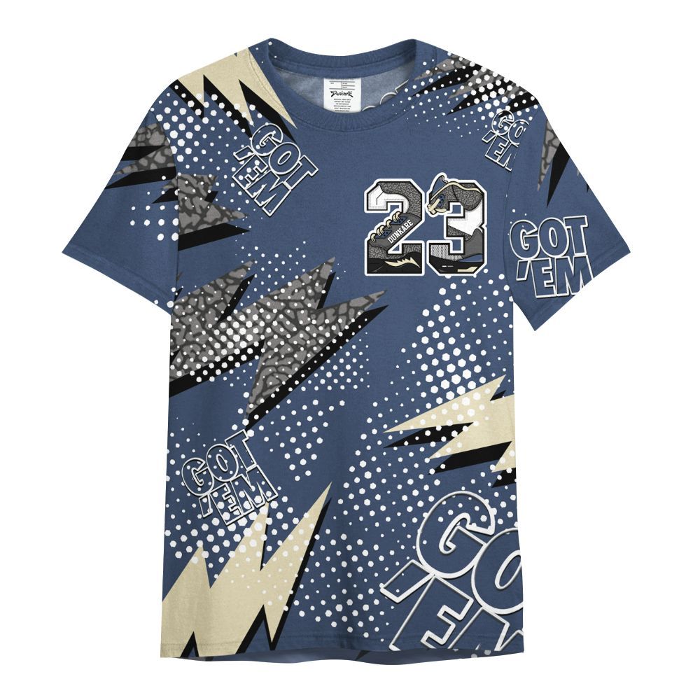 Shirt To Match Diffused Blue 3s - Custom Name Number 23 5s All Over Print