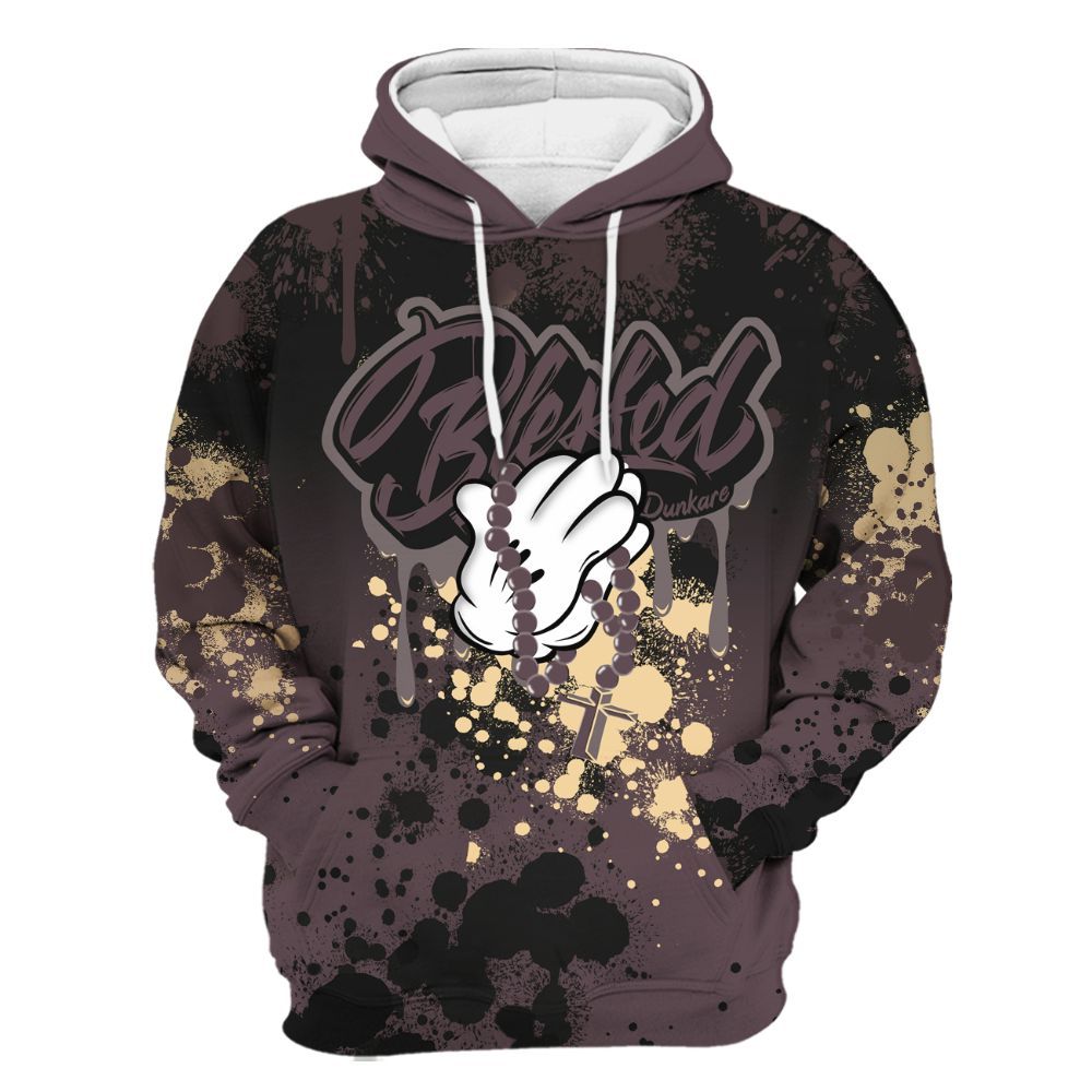 Hoodie To Match AMM Black 3s - God Blessed Ink Drip All Over Print