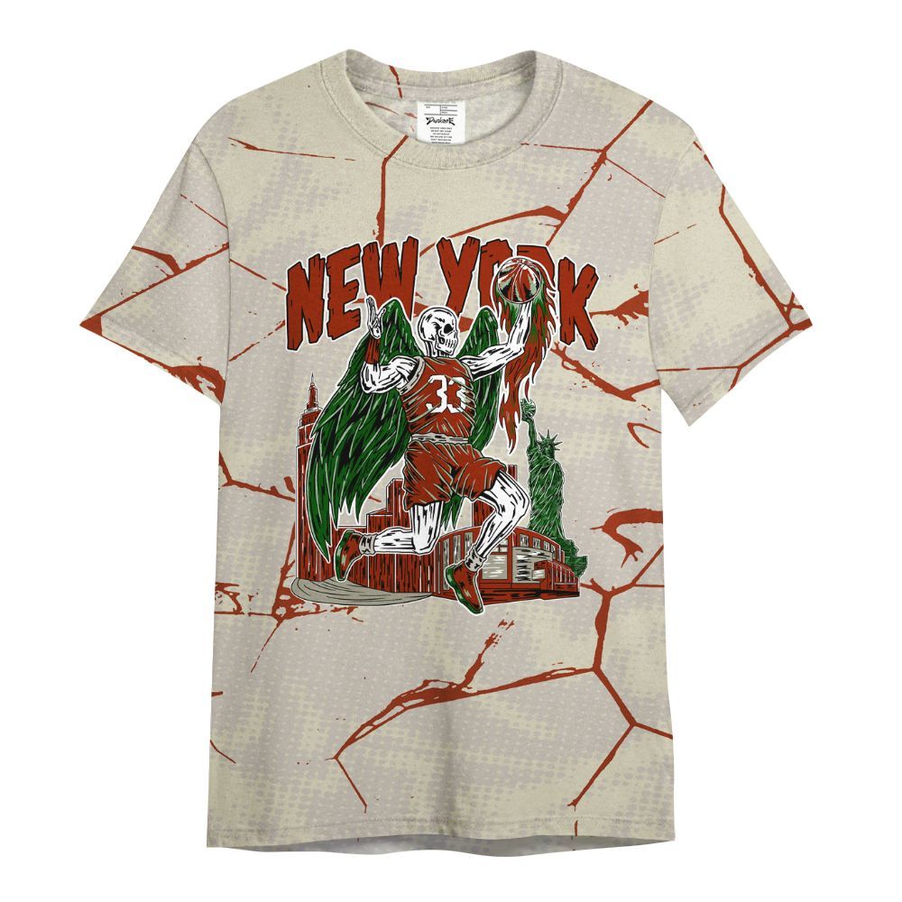 Shirt To Match El Grito 5s - Ewing Era Skeleton Crack All Over Print