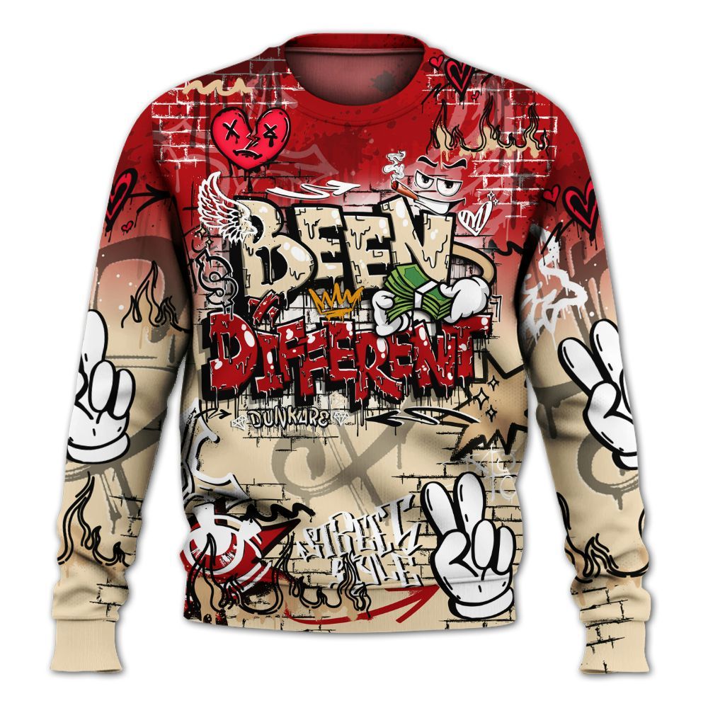 Sweatshirt To Match Dunk Low Strawberry Waffle - Been Dif2erent Drip Graffiti All Over Print