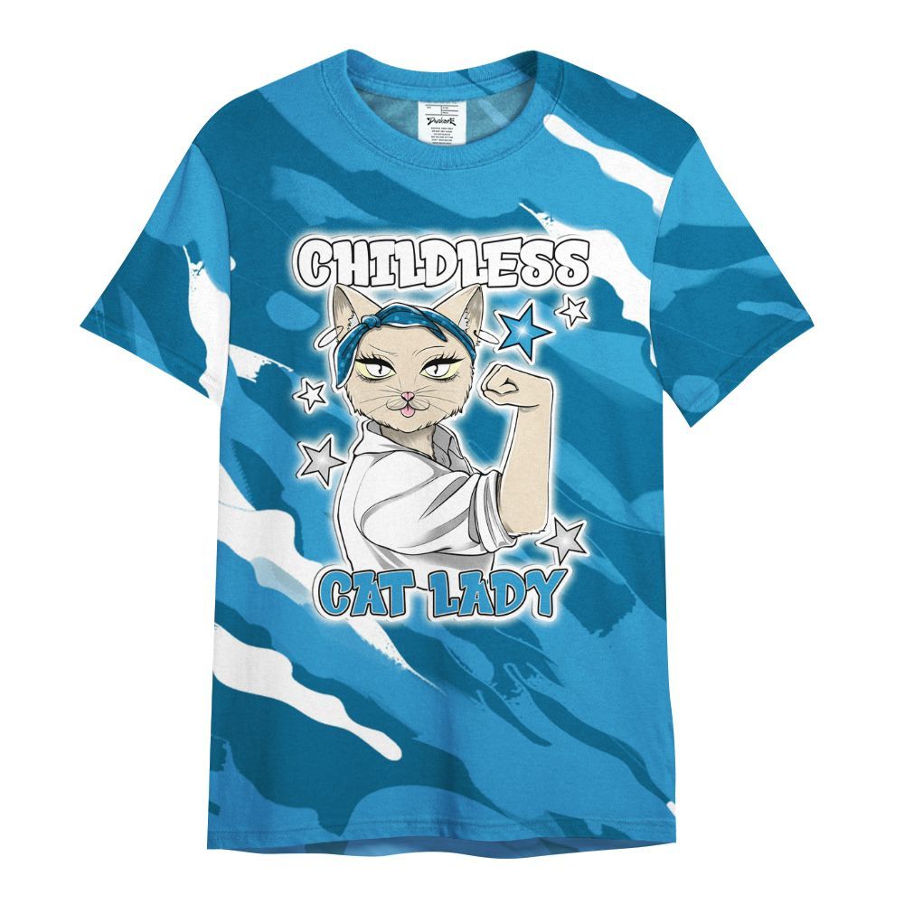 Shirt To Match Powder Blue 9s - Childless Kat Lady All Over Print