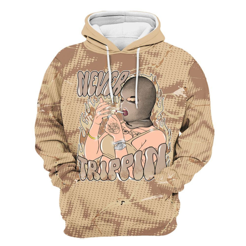 Hoodie To Match Desert Camo 3s - Ne'er Trippin' Unique Crack All Over Print