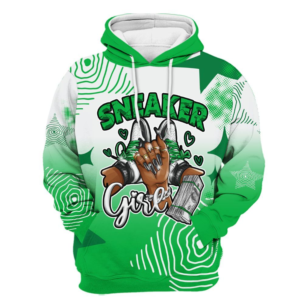 Hoodie To Match Lucky Green 5s - Sneakerz Girlz Unique Starz All Over Print
