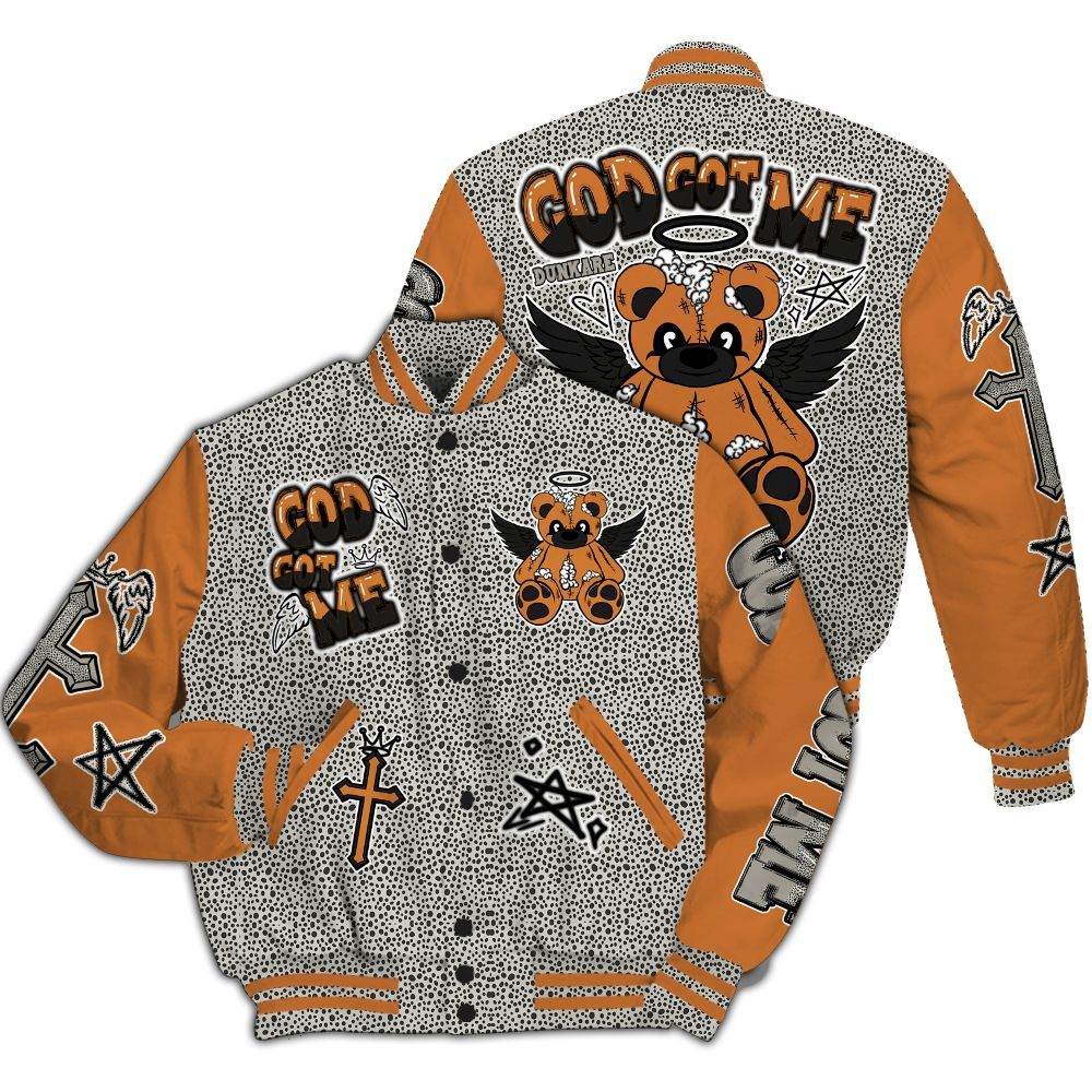 Varsity Jacket To Match Air Max 1 Safari 2024 - Gods Guides Me Bear All Over Print