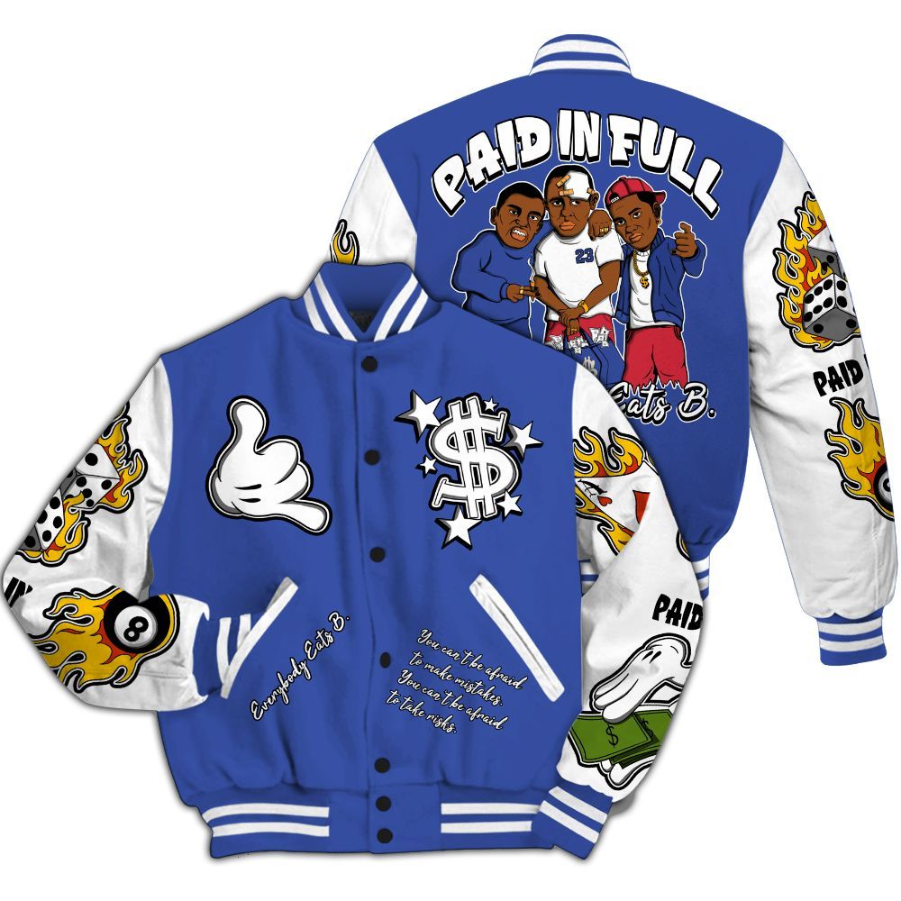Varsity Jacket To Match Air Griffey Max USA Red White Blue 1s - Everybody Paid In Full Graphic All Over Print