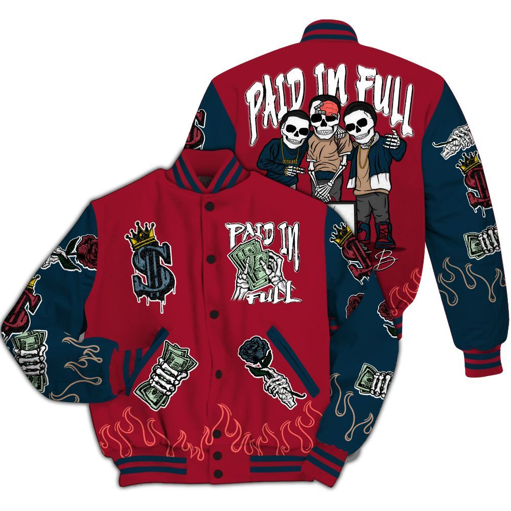Varsity Jacket To Match Mid Multi Color 2022 1s - Fire Everybody Paid In All Over Print