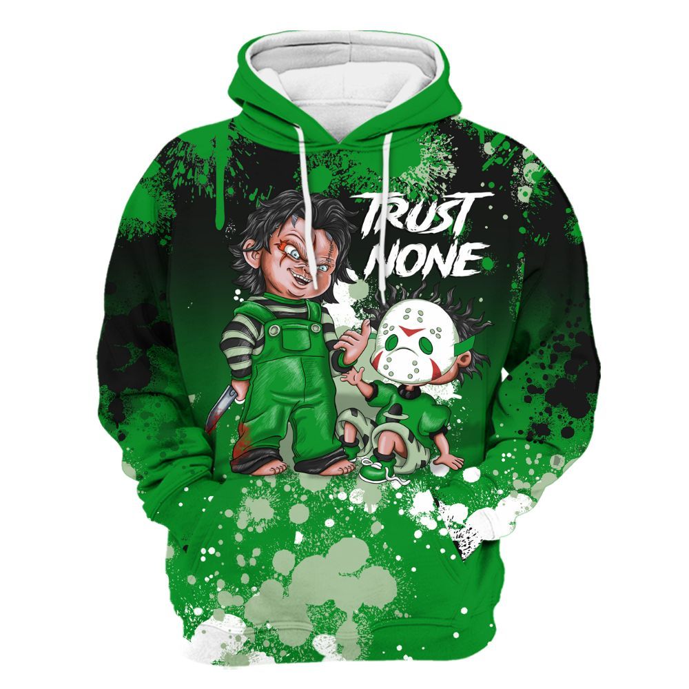 Hoodie To Match Green Spark CJ1 T-Rex - Trust No One Scary All Over Print