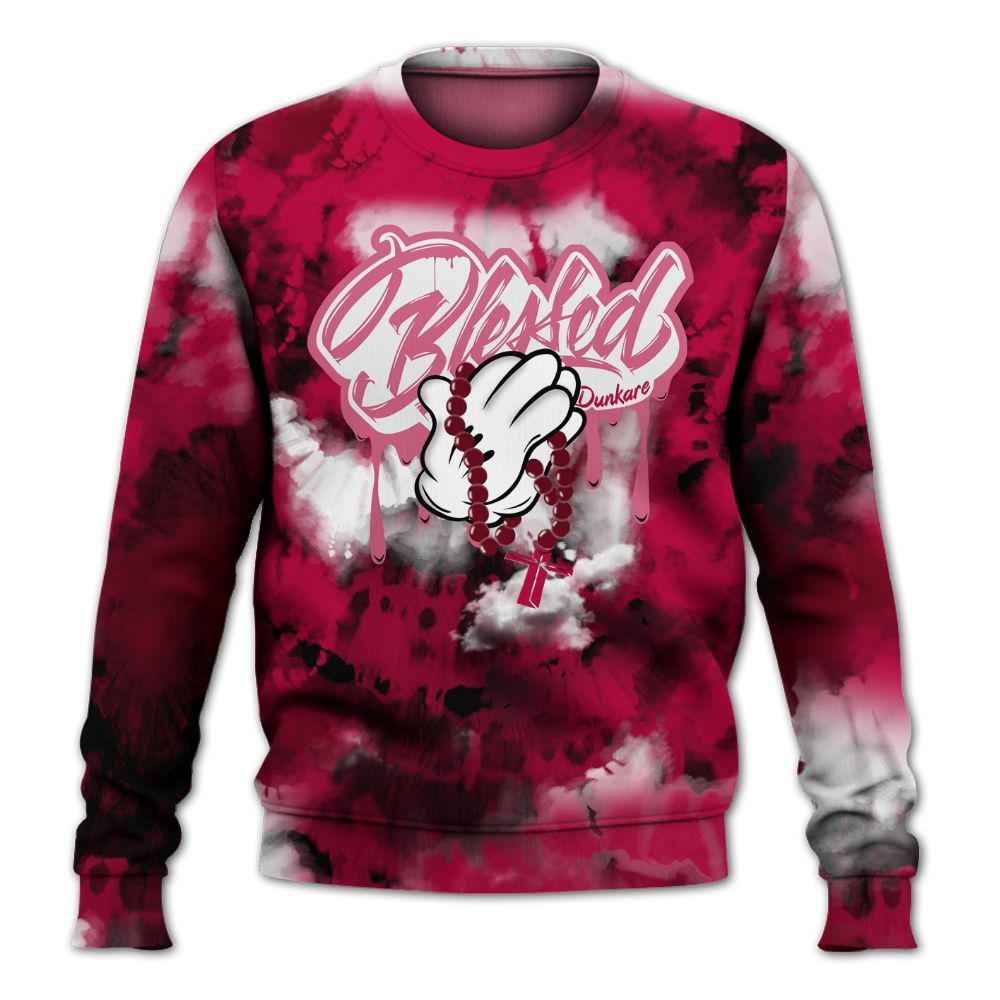 Sweatshirt To Match Retro Chicago 2s - God Blessed Tie Dye All Over Print