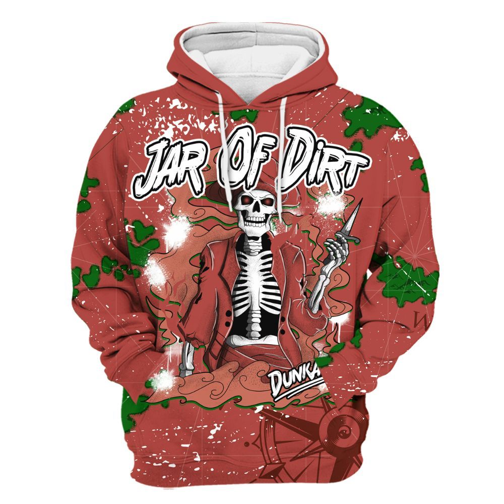 Hoodie To Match Dune Red 13s - Skeleton Jar Of Dirt Retro All Over Print
