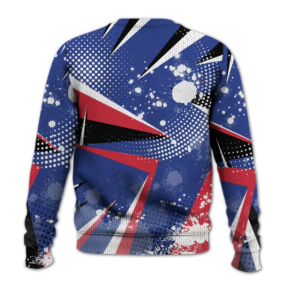 Knitted Sweater To Match Air Griffey Max USA Red White Blue 1s - Poly Trust No One Dripping