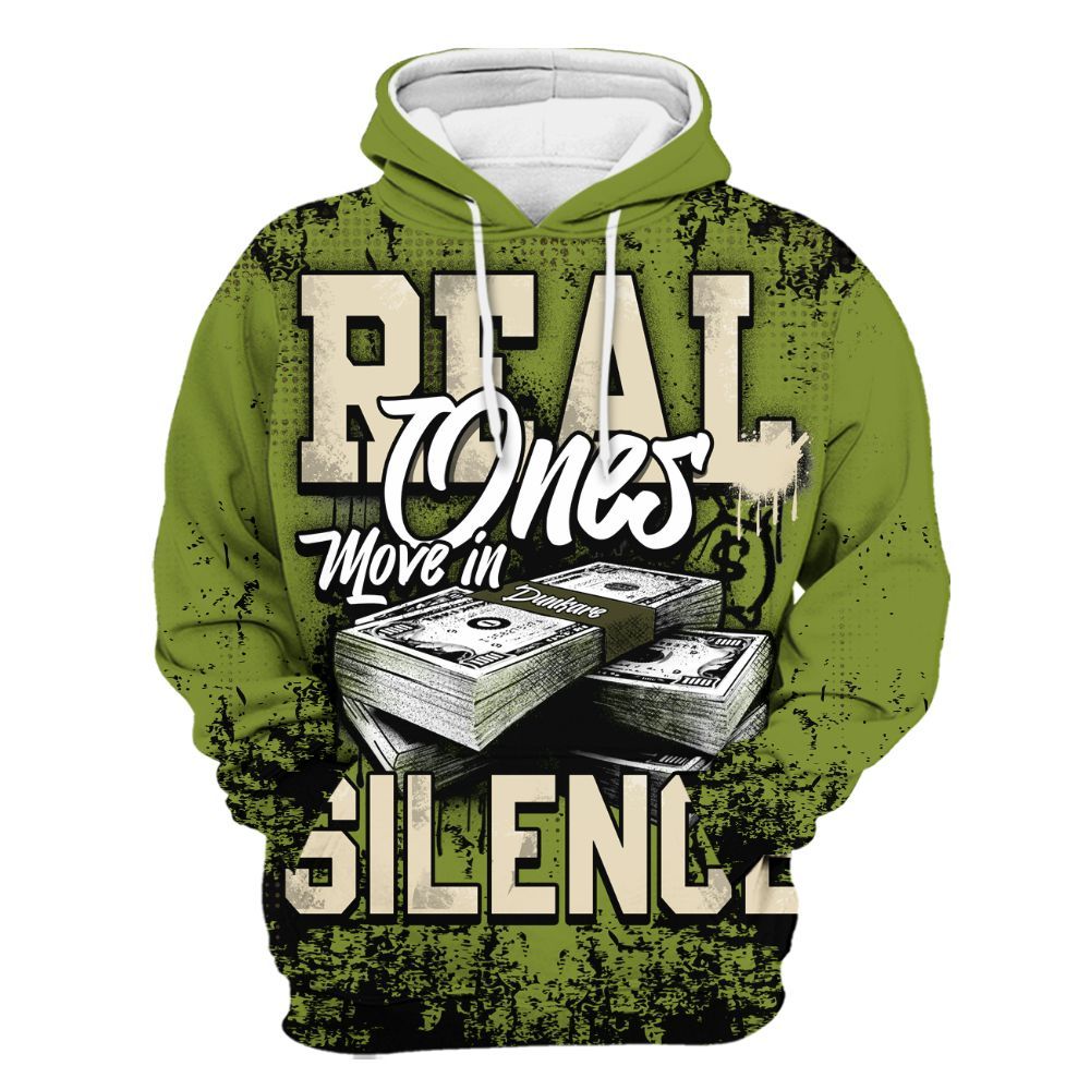 Hoodie To Match SB Dunk Low Asparagus - Move In Silence Money Street Retro All Over Print