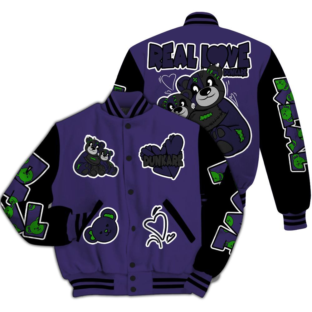 Varsity Jacket To Match Retro Court Purple 13s - Sincere Fondness Bear All Over Print