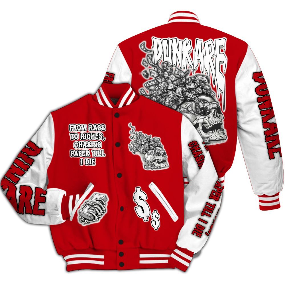 Varsity Jacket To Match Air Griffey Max Gray Reds 1s - From Rags To Riches All Over Print