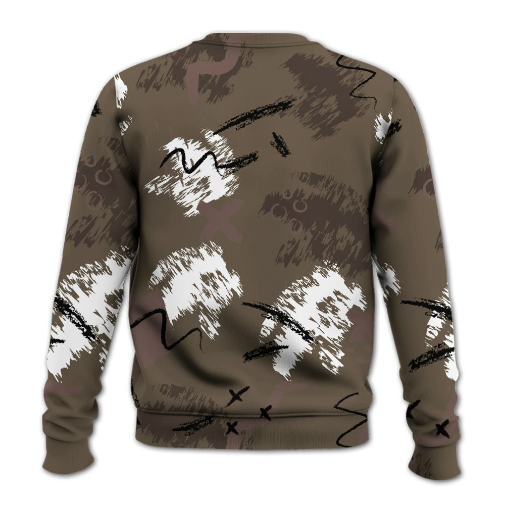 Sweatshirt To Match AMM Dark Mocha 4s - Hustle Grind Pray Graphic Street Style All Over Print