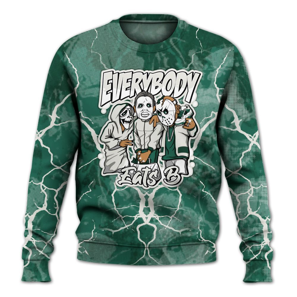 Sweatshirt To Match Oxidized Green 4s - Everybody Eatin B Graphic Halloween All Over Print