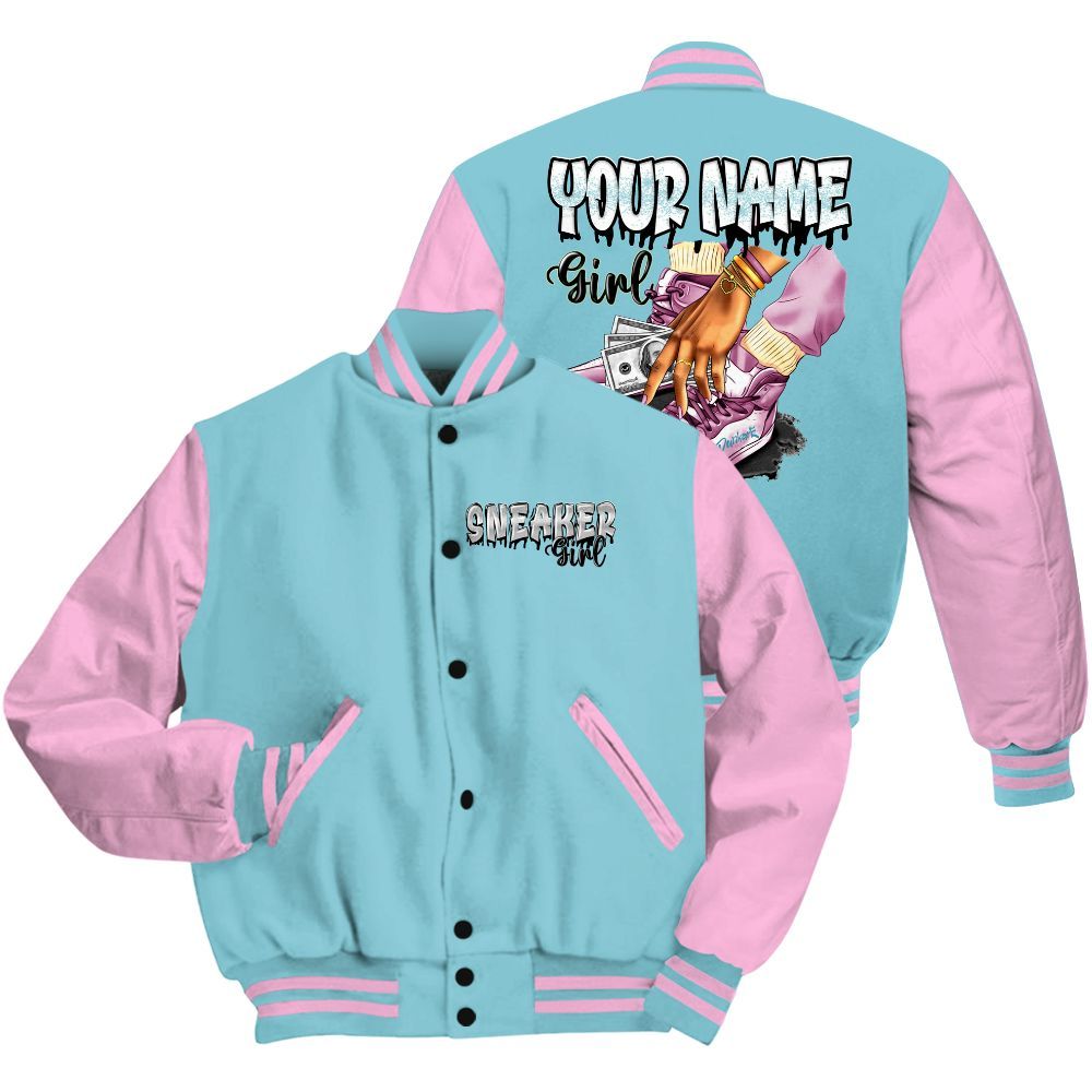 Varsity Jacket To Match SB Dunk Low Visty - Custom Name Sneaker Girl Money All Over Print