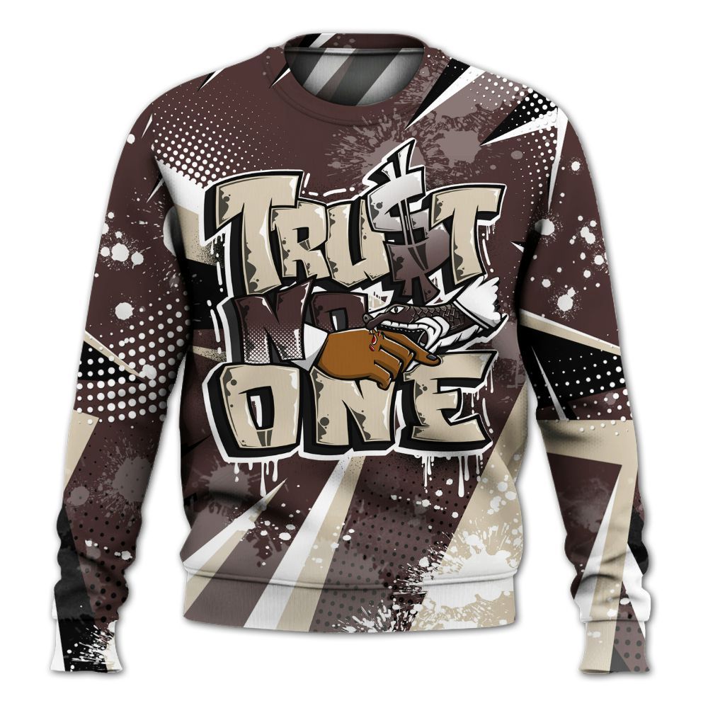 Sweatshirt To Match Burgundy Crush 3s - Poly Trust No One Dripping All Over Print